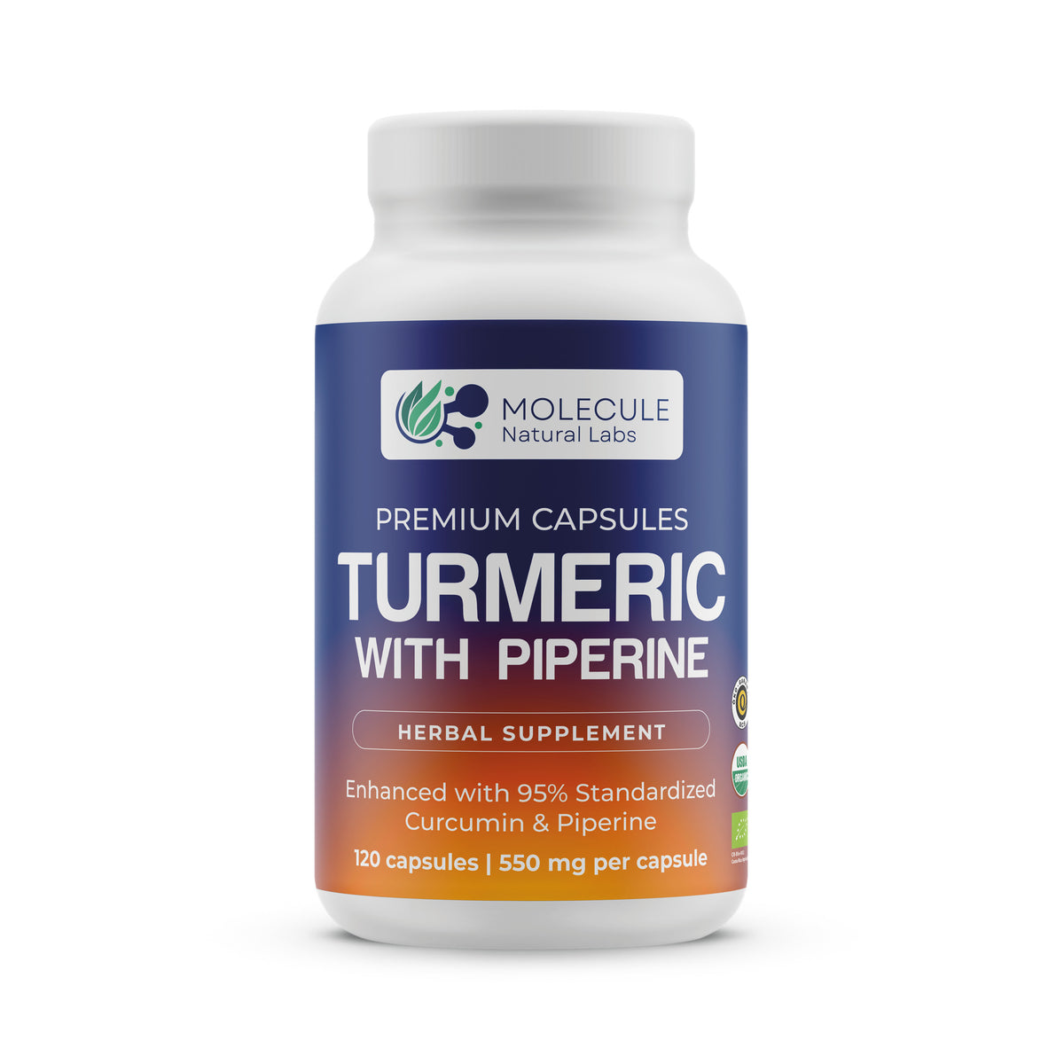 Organic Certified Raw Turmeric with Piperine